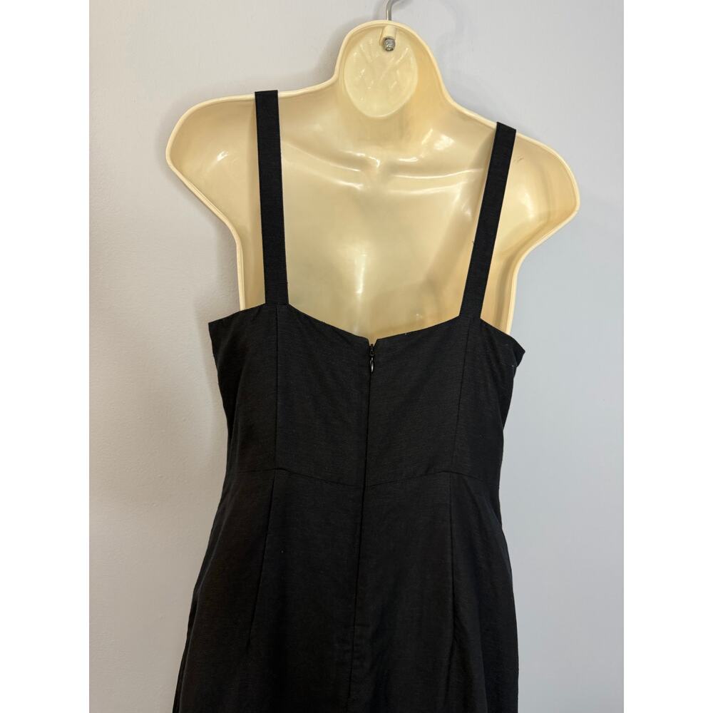Club Monaco Wide Leg Linen Blend Jumpsuit Black Women's 2 Classic Relax - Picture 13 of 16